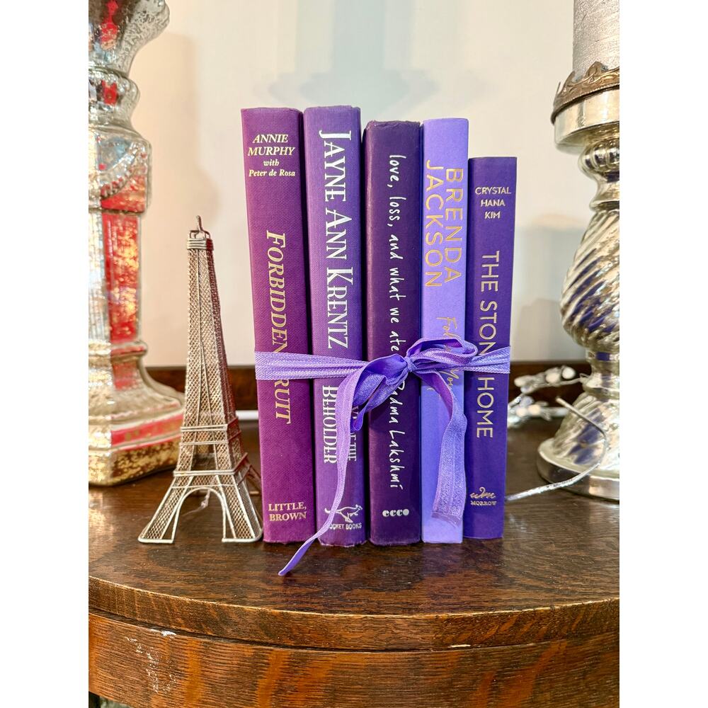 Vintage purple  Decorative Book collection, purple books, book decor, book stack